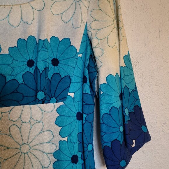 Vintage 60s Cotton Floral Maxi Dress - Picture 3 of 11